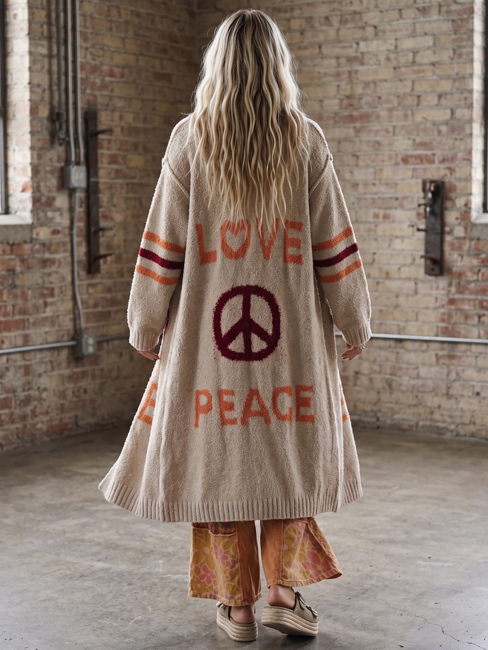 NWT POL Oversized Peace Love Boho Soft Cardigan Sweater Duster - Picture 2 of 14